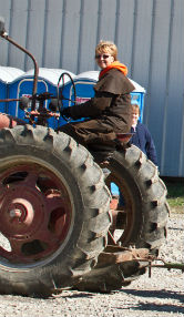 Debbie on Tractor
